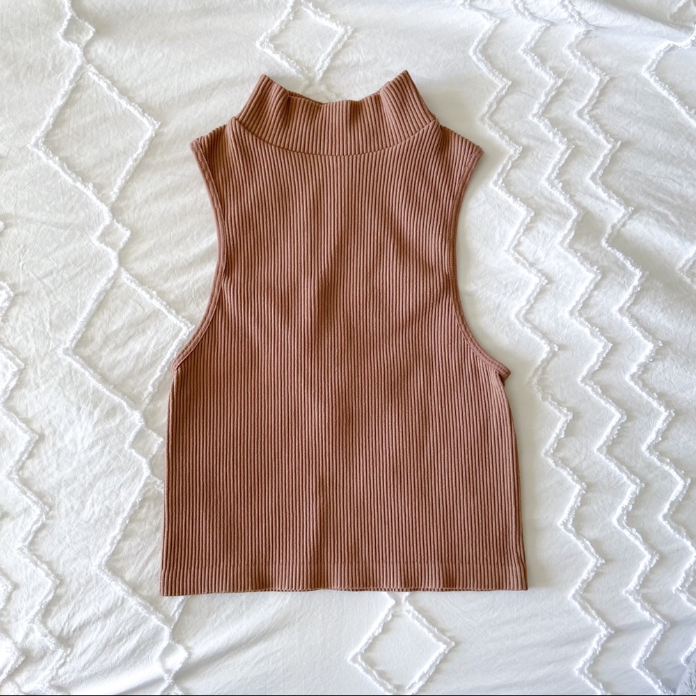 Ribbed Mock Neck Tank